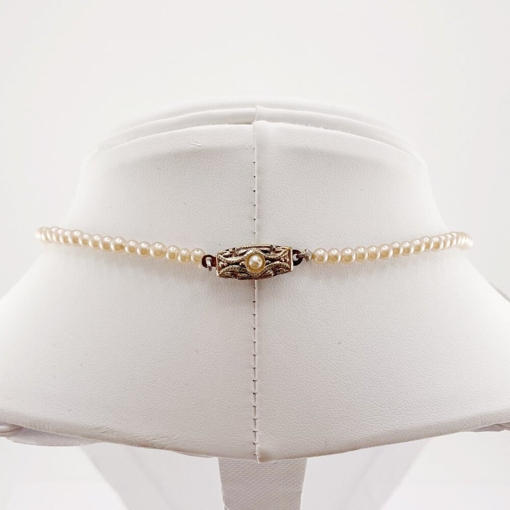 BALLERINA Vintage deadstock dark cream ivory graduated faux pearl necklace NWT - Picture 11 of 11